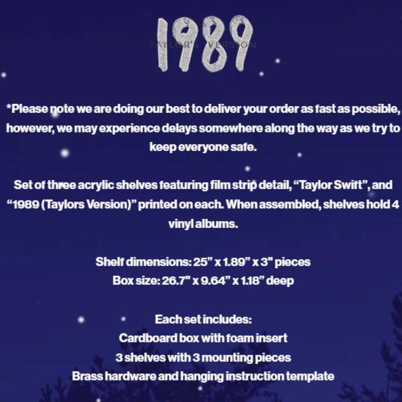 Taylor Swift 1989 Vinyl Set of 4 with Film Strip Display Shelves - Picture 16 of 16